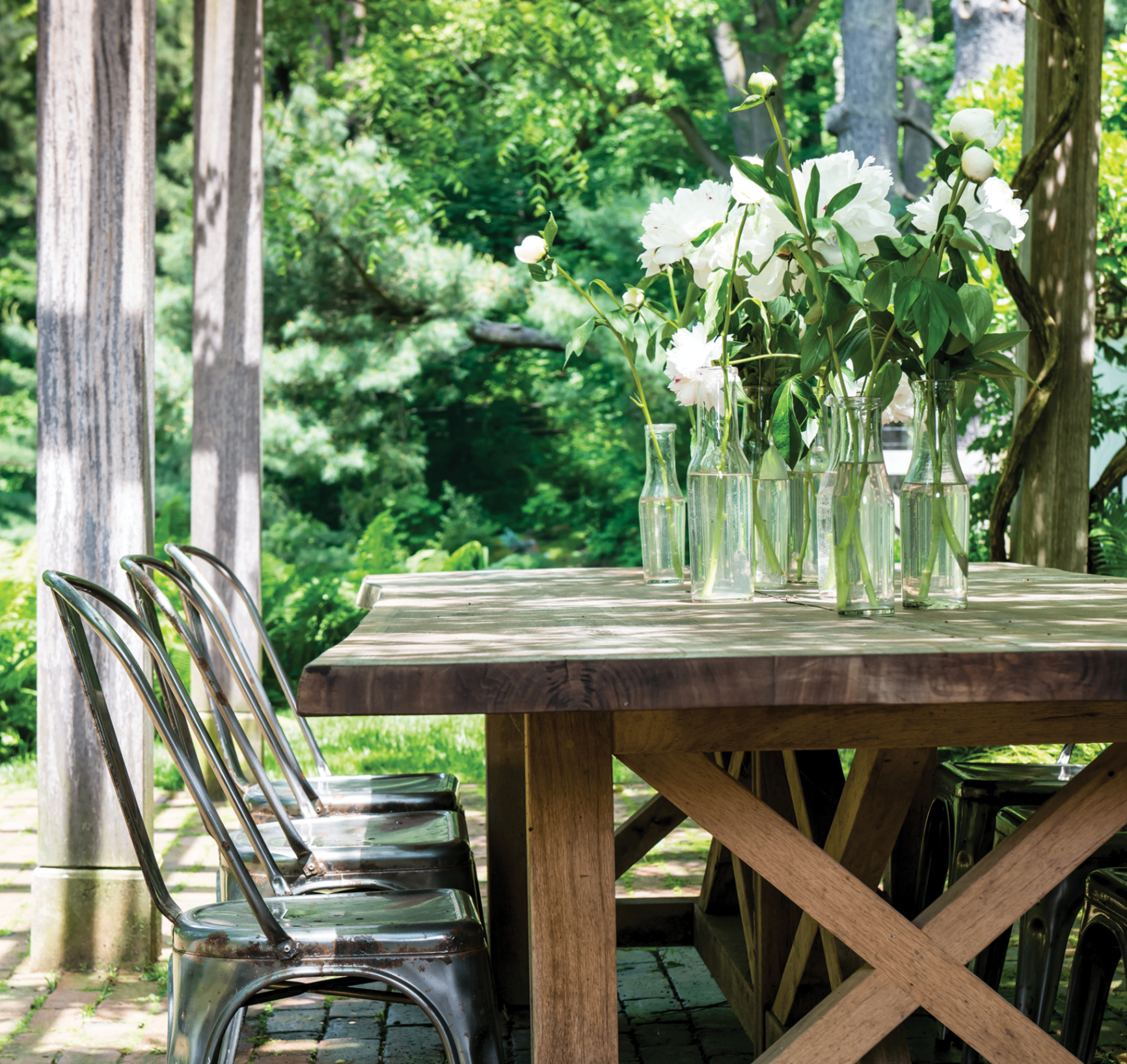 Reclaimed wood dining table showcasing natural character and patina, custom built Pennsylvania